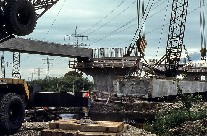 Bau der Donaubrücke Bundesstraße B 31/33 Donaueschingen 1982