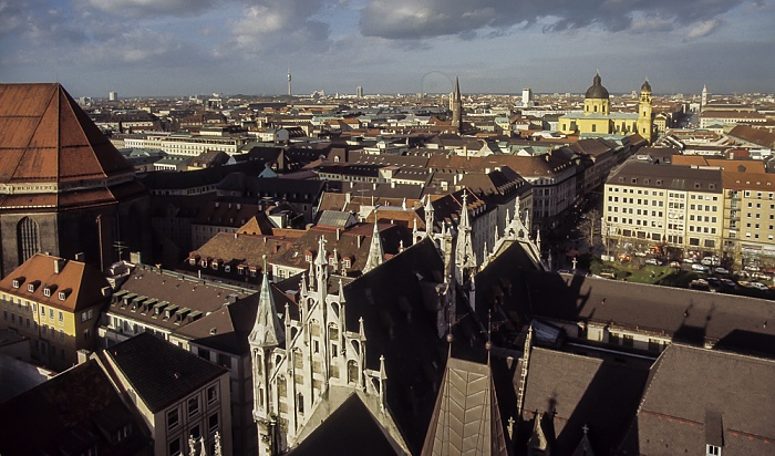 Blick vom Rathausturm (Neues Rathaus) München 1984