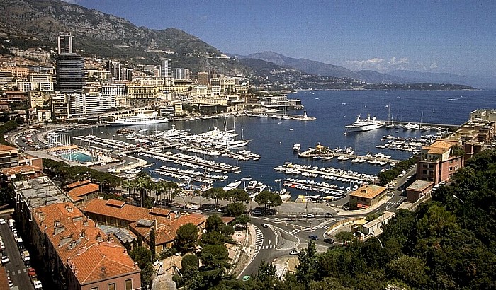 Blick vom Schloßhügel: Hafen Monaco