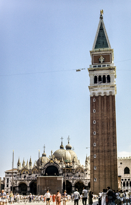 Piazza San Marco: Basilica San Marco, Campanile Venedig 1985