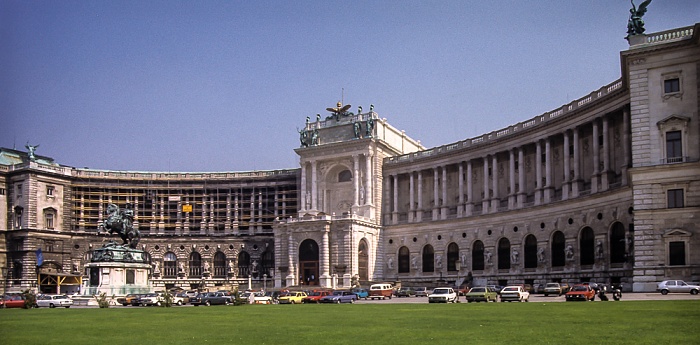 Innere Stadt: Hofburg - Heldenplatz mit Prinz-Eugen-Reiterdenkmal, Neue Burg Wien 1985