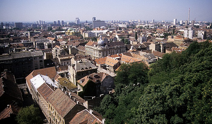Blick vom Lotrscak-Turm: Stadtzentrum Zagreb