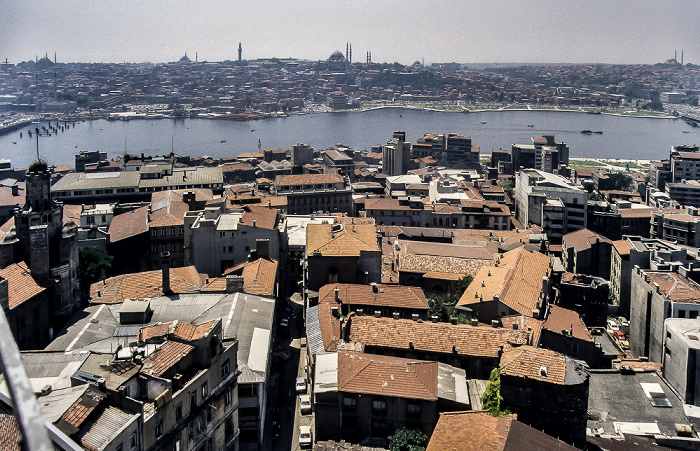 Blick vom Galataturm: Goldenes Horn Istanbul 1988