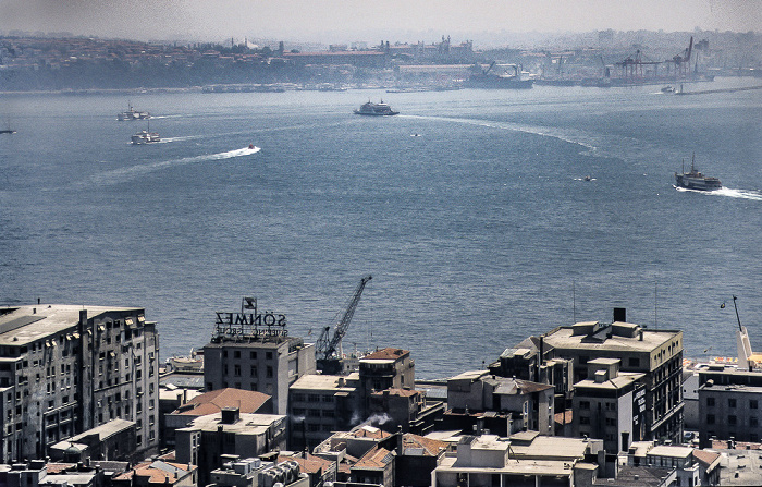 Blick vom Galataturm: Bosporus, Üsküdar Istanbul 1988