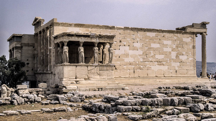 Akropolis: Erechtheion mit den Karyatiden Athen 1988