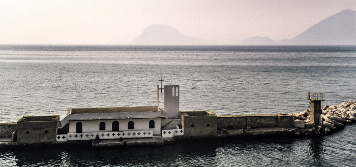 Blick von der Fähre Patras - Brindisi: Hafen, Golf von Patras (Ionisches Meer)