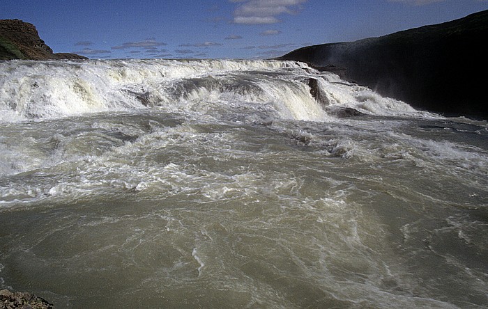 Haukadalur Wasserfall Gullfoss des Flusses Hvítá Hvítá (Árnessýsla)