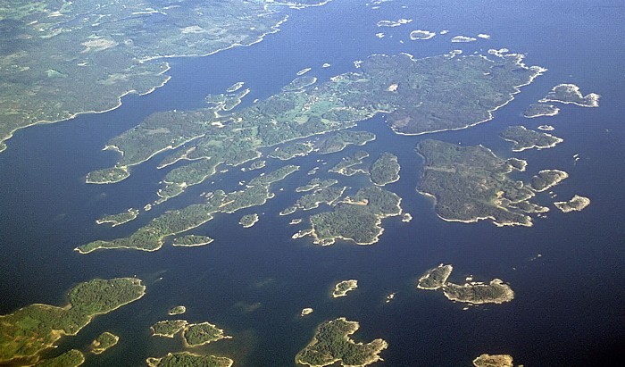 Ostsee (Bottnischer Meerbusen), Schärengarten von Stockholm (Schären) Luftbild aerial photo