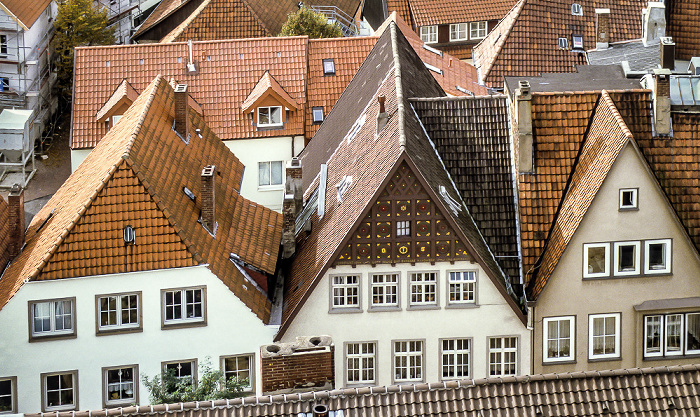 Blick von St. Marien (Marienkirche): Heger-Tor-Viertel (Altstadt) mit Bierstraße Osnabrück