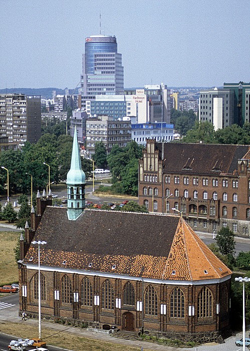 Stettin Schloss der pommerschen Herzöge: Blick vom Glockenturm Hochhauskomplex PAZIM Peter-und-Paul-Kirche