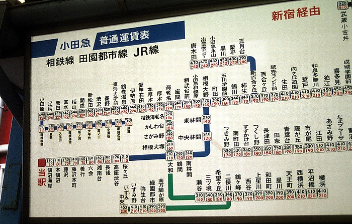 Bahnhof Katase-Enoshima: Plan der Tokioter Vorortbahnen Enoshima