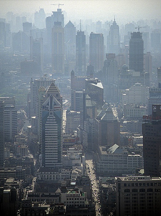 Shanghai Blick vom Oriental Pearl Tower: Puxi