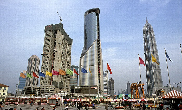 Shanghai Pudong: Bank of China Tower (Mitte), Jin Mao Building (rechts)