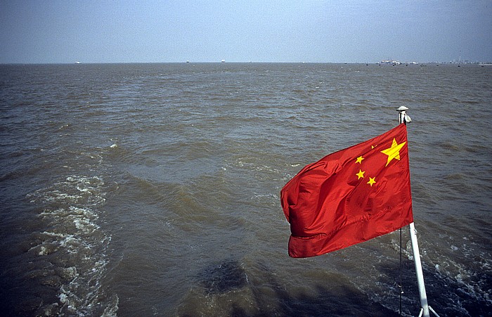 Mündung des Huangpu in die Mündung des Jangtse ins Ostchinesische Meer Jangtsekiang