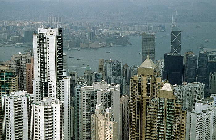 Hongkong Blick vom Victoria Peak Tower Bank of China Tower Central Hong Kong Island HSBC Main Building Hung Horn Kowloon Tsim Sha Tsui Wan Chai