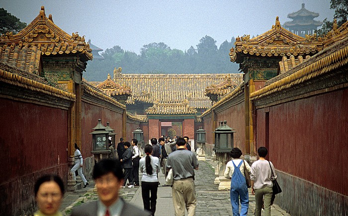 Peking Verbotene Stadt (Kaiserpalast) Kohlehügel Turm der Prächtigen Aussicht