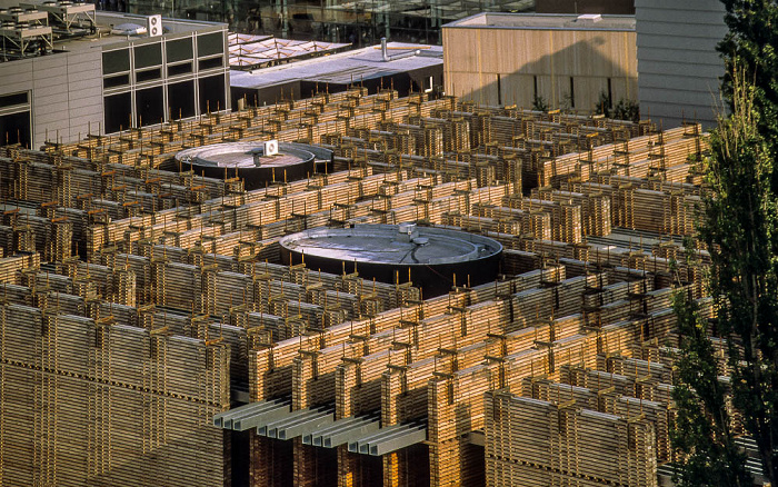 EXPO 2000: Blick von der Postbox: Schweizer Pavillon Hannover