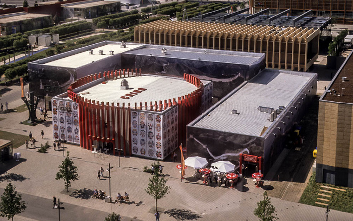 EXPO 2000: Blick aus der Seilbahn - Chinesischer Pavillon Hannover