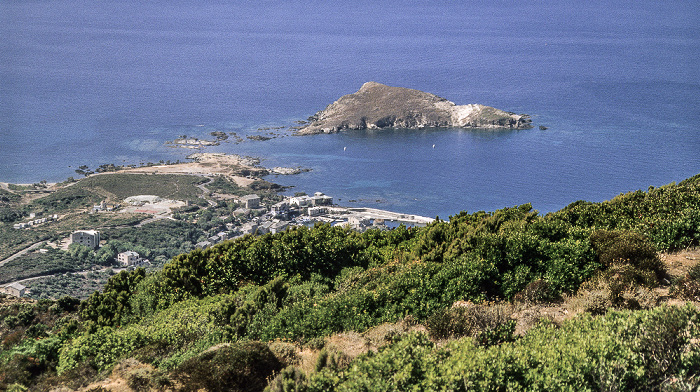 Port de Centuri, Mittelmeer mit der Île de Capense Centuri