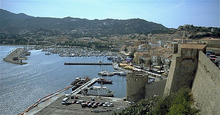 Calvi Blick von der Zitadelle: Hafen, Altstadt