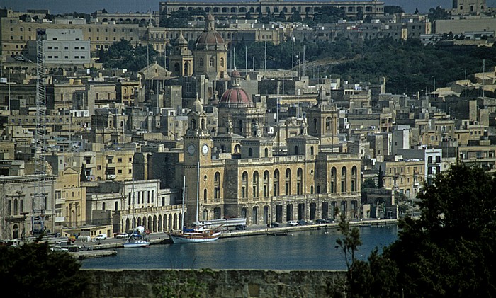 Vittoriosa Blick von Valletta Annunications-Kirche Arsenal St.-Lorenzo-Kirche St.-Lorenzo-Quai