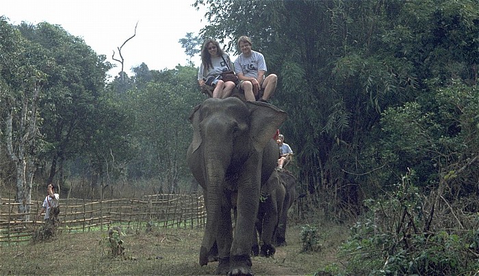 Ritt auf dem Elefanten: Cordula und Jürgen Doi Inthanon-Nationalpark