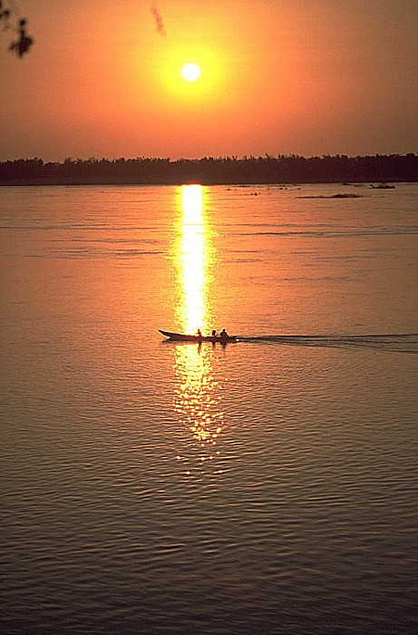 Sonnenuntergang über Mekong Kratie