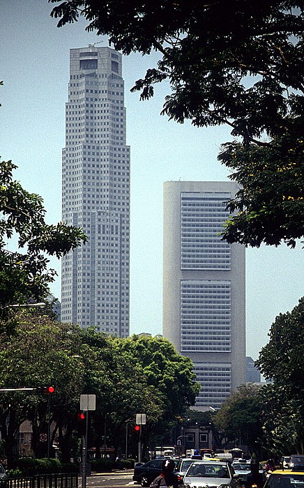Raffles Place: UOB Plaza (links) und OCBC Centre (Overseas-Chinese Banking Corporation) Singapur