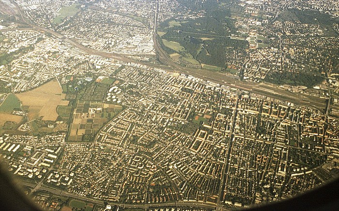 Münchens Westen, Blick Richtung Norden Friedenheimer Brücke Laim Pasing-Obermenzing Schloss Nymphenburg Schlosspark Nymphenburg Luftbild aerial photo
