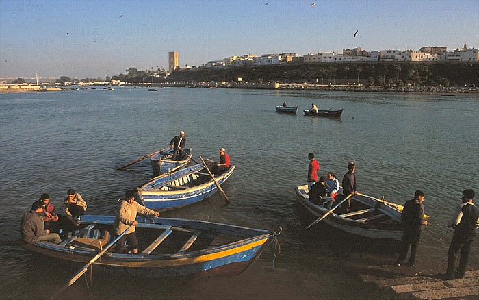 Salé Fährboote auf dem Bou Regreg Oued Bou Regreg