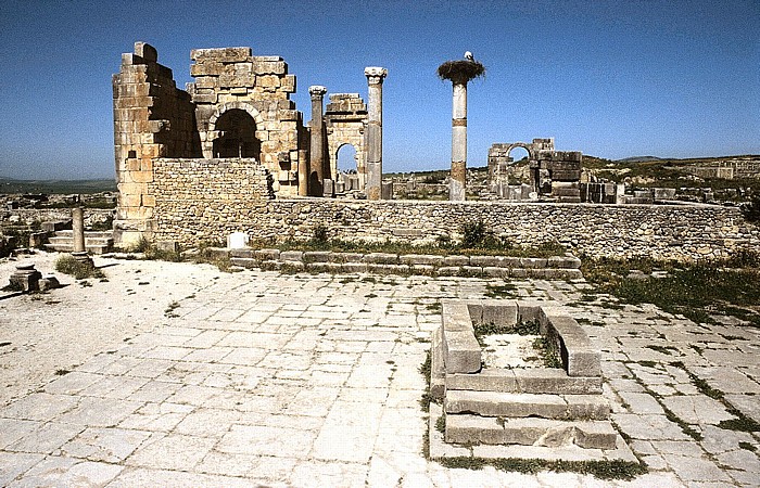 Römische Ausgrabungen: Kapitol und Basilika Volubilis