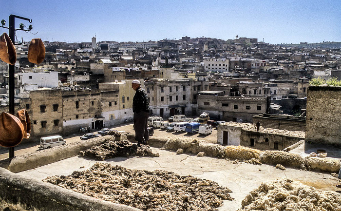 Gerbereien, im Hintergrund das andalusische Viertel Fès