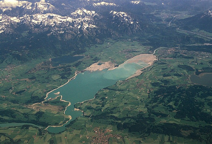 Bayern - Landkreis Ostallgäu: Forggensee Füssen Luftbild aerial photo