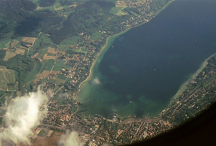 Bayern - Landkreis Starnberg: Starnberg und Starnberger See Percha Luftbild aerial photo