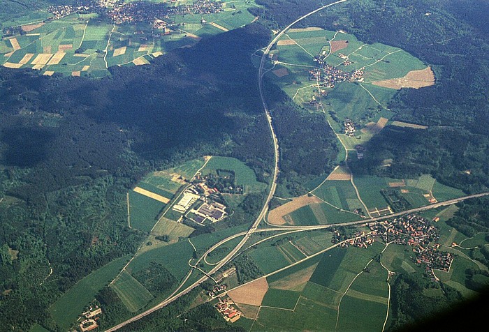 Bayern - Landkreis Starnberg: Autobahndreieck Starnberg Wangen Luftbild aerial photo