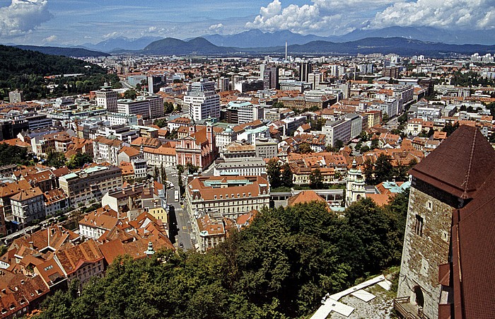 Ljubljana Blick von der Burg in Richtung Norden