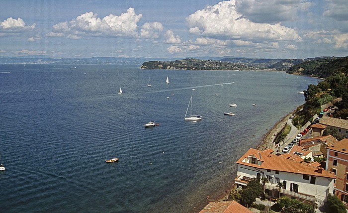 Piran Blick vom Glockenturm der Georgskirche: Golf von Triest