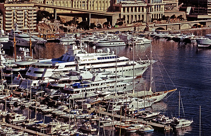 Blick vom Schlosshügel: Hafen Monaco