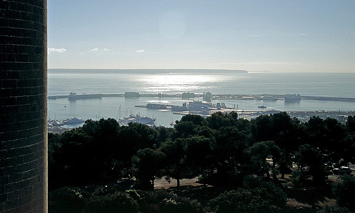 Blick vom Castell de Bellver: Hafen Palma de Mallorca