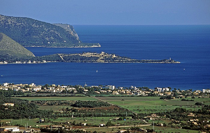 Blick vom Gipfel: Badia de Pollença, Mittelmeer Puig de Santa Maria
