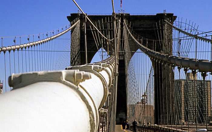 New York City Brooklyn Bridge: Westlicher Pylon