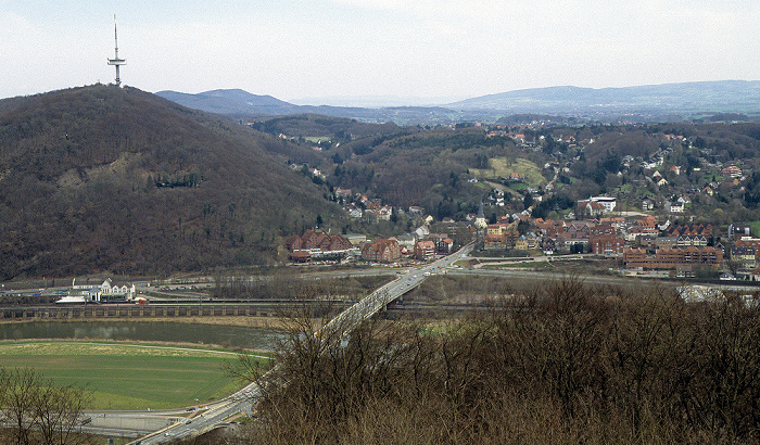 Porta Westfalica Blick vom Kaiser-Wilhelm-Denkmal in Richtung Osten