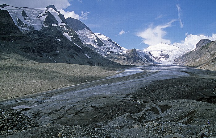 Pasterze Links Großglockner und Glocknerwand