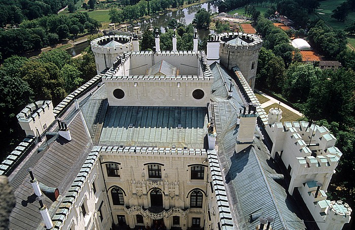 Hluboka nad Vltavou Schloss Hluboká: Blick vom Schlossturm