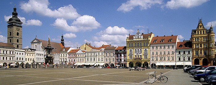 Budweis Marktplatz Hotel Zvon Samsonbrunnen Schwarzer Turm