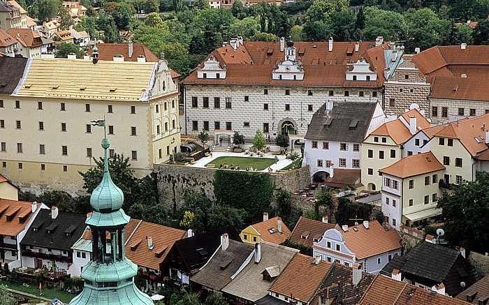 Blick vom Schlossturm: Altstadt Krumau an der Moldau