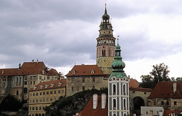 Schloss, Schlossturm, St.-Jost-Kirche Krumau an der Moldau