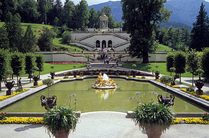 Linderhof Schlossgarten: Wasserparterre, Terassengärten