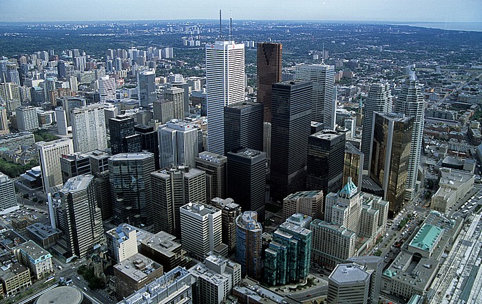 Blick vom CN Tower: Financial District Toronto