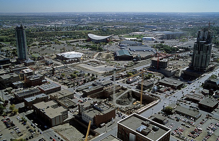 Blick aus dem Calgary Tower in Richtung Südosten Calgary